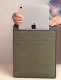 Handmade Madurkathi iPad Sleeve 11” - Olive Green