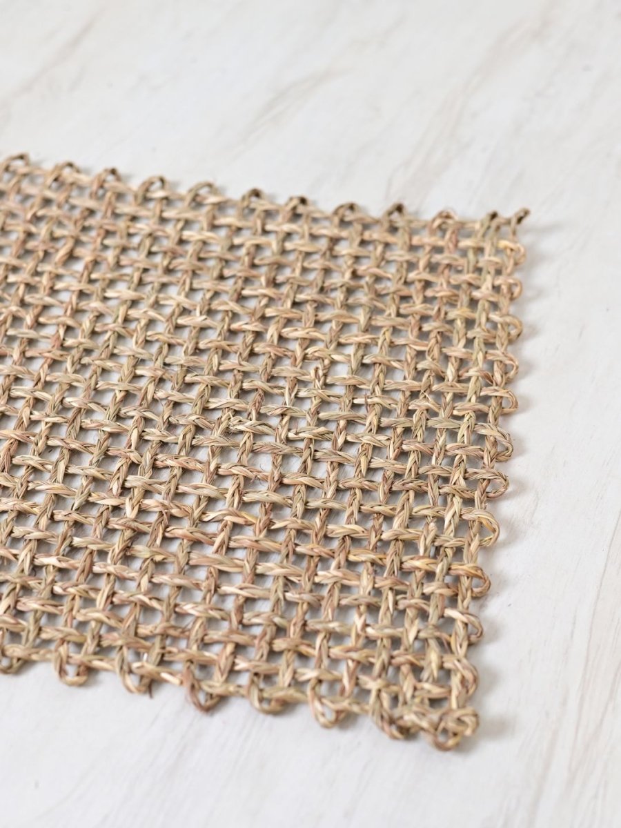 Handmade Sabai Grass Table Mat - Rectangular Set of  6, Natural