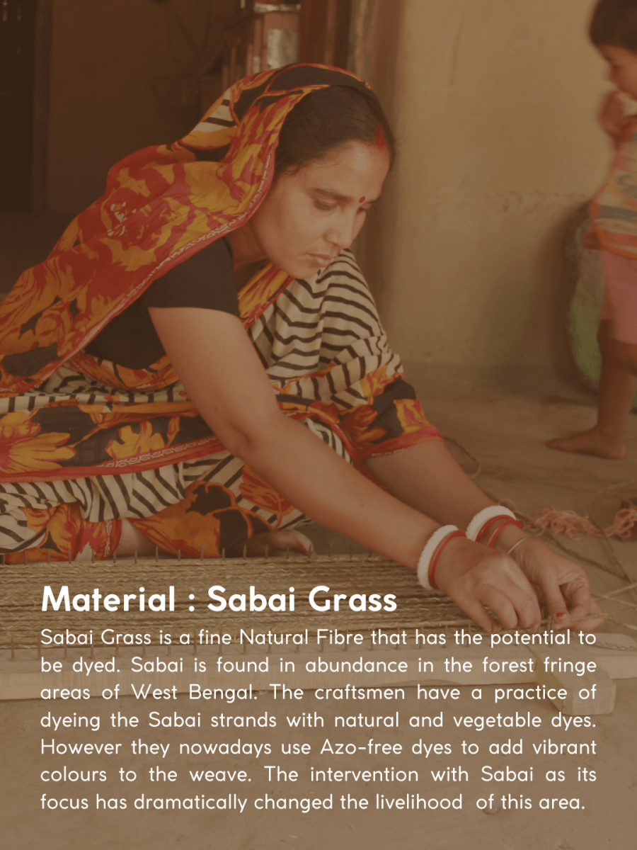 Handmade Sabai Grass Uno Mesh Bag - Natural